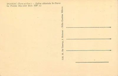 Moissac — Igreja abacial de São Pedro, o portal (lado direito do nariz, século XII) — Verso