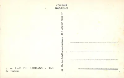 Lago de Sarrans — Ponte Suspensa — Cap — Verso