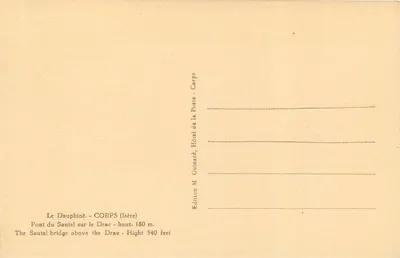 Pont du Sautel sur le Drac — Corps (Isère) — Edição M. Guinard — Verso