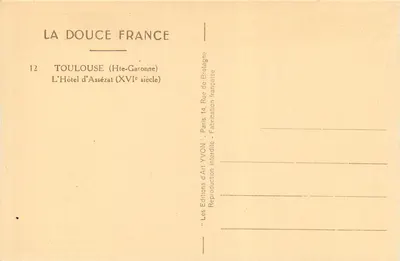 Toulouse — O Hotel d'Assézat (século XVI) — Yvon — Verso