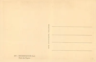 Rocamadour (Lot) — Porta do Figuier — Arts Graphiques Toulouse — Verso