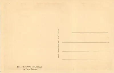 Rocamadour (Lot) — La Porta Salmon — Arts Graphiques, Toulouse — Rewers