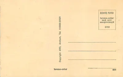 Velp (G) — Basen 'Beekhuis', Zamek Rozendaal, Zamek Bilfaen — ARO bromo-color — Rewers