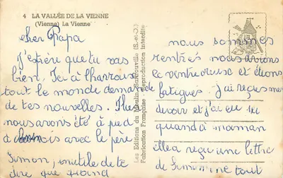 Dolina rzeki Vienne — (Vienne) Vienne — Wydawnictwo Moulin-Sainte-Croix (S.-et-O.) — Rewers