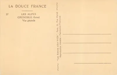 Grenoble (Isère) — Widok ogólny — Les Éditions d'Art Yvon — Rewers