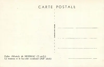 Igreja Abbatial de Moissac — Trumeau e lado ocidental — Combier Imp. Macon — Verso
