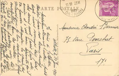 Elsass — Storchennest — Verlag Braun & Cie, Nr. 849 — Rückseite