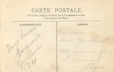 Pierrefonds — Le Château, Les Bains et l'Hôtel des Bains — LL. — n°123 — Verso