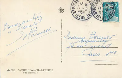 St-Pierre-de-Chartreuse — Widok Ogólny — C° des Arts Photomécaniques - Paryż - Strasbourg — Rewers