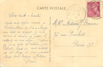 Bilhete postal antigo Onnion (Alt 800 m) Vista Geral da Villaz La Lechere Ponte de Brasses — Verso