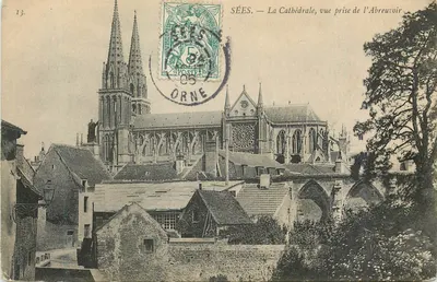 Sées — A Catedral, vista tirada do Abreuvoir — Editor não identificado, n°13