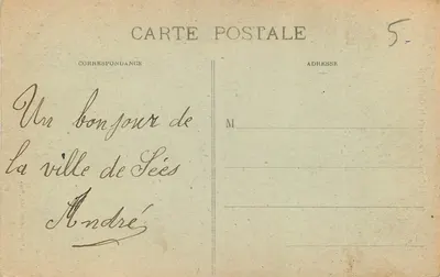 Sées (Orne) — Fachada da Catedral — Mlle Prod'homme édit., Sées — Verso