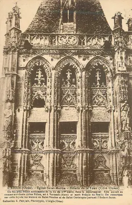 L'Aigle (Orne) - Igreja de São Martinho - Detalhes da Torre (Lado Oeste)