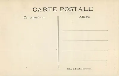 Chantilly — Statua księcia d’Aumale przez Gérôme — Héliot A. Bourdier Versailles — Rewers