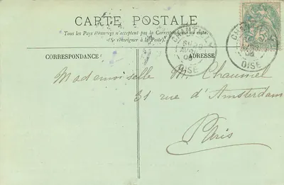 Zamek w Chantilly — Zamek widziany z Parku — Pani Robineau, Lib-édit, Chantilly — Rewers