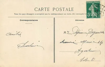 Chantilly — Statua księcia d'Aumale — wydawca anonimowy, numer serii nieczytelny — Rewers