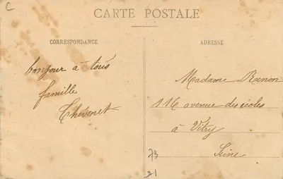 Val de Fier — Dwa tunele — L. Michaux, wyd., Bellegarde (zarejestrowane) — nr 105 — Rewers