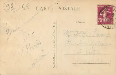 Bois de Vincennes — L'Isola del Buon Riposo — E.M. n°1022 — Verso