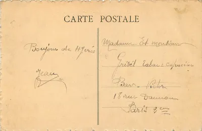 Hyères — Plac Lefevre — Stacja Południowy Francja — Lesage wyd. — Rewers