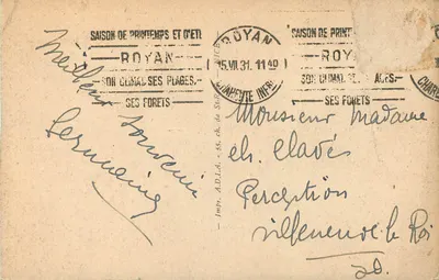 Royan — La Plage de Foncillon — Impr. A.D.L.A. NICE, n°2829 — Rewers
