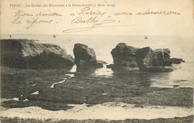 Piriac - Os Rochos das Baïonnettes na Ponta Castelli (à Maré Baixa) — Coleção G. L. D. de Nantes