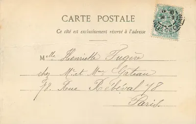 Clisson - Brzegi rzeki Sèvre przy Starym Mostowym — Kolekcja A. Thuret, Nautes — Rewers
