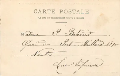 NANTES — O Castelo, o Ponte da Rotonda, a Catedral e a Praça da Duquesa Ana — R. Guénault, fot.-édit, Nantes — Verso