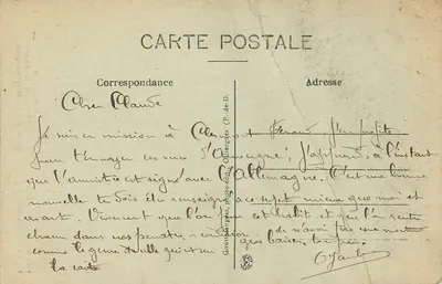 Dwóch mężczyzn na osiołku — Auvergne — G. d'O. nr 1024 — Rewers