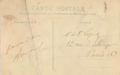 Aubevoye, blisko Gaillon — Zamek Créquinière i widok na dolinę — Fot. A. Laverène, Vernon — Rewers