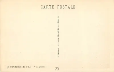 Chartres — Ogólny widok — J. Dolbeau, 16 rue du Cheval Blanc — Rewers