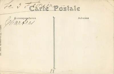 Chartres — Schody Królowej Berthy — ND. Phot. — Rewers