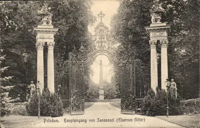 Potsdam — Haupteingang von Sanssouci (Eisernes Gitter) — editor não identificado, número de série não visível