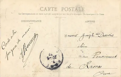 Alençon — Palácio de Justiça e Castelo dos Duques de Alençon — Maison des Magasins Réunis, Alençon, editor — Verso