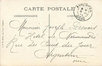 Argentan — Velho Castelo (século xiv) — V. Lhervite, editor — Verso