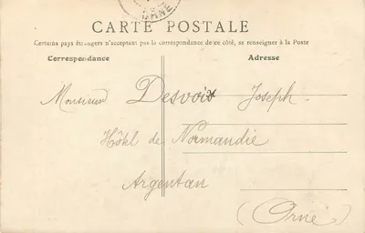 Argentan - Chiesa di San Martino — vista dell'edificio gotico con il campanile, editore B.F., Parigi, n°10 — Verso