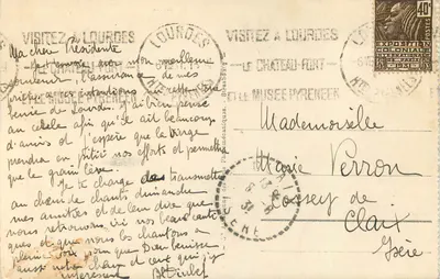 Lourdes - A Basílica e a Virgem coroada — editor desconhecido, n° 41 — Verso