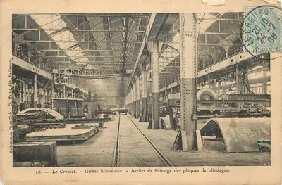 Le Creusot — Usinas Schneider — Oficina de acabamento das placas de blindagem — Ch. Market, editor, n°26