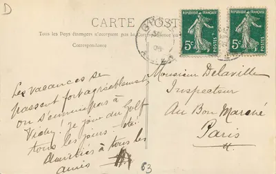 Okręgi Vichy — Zamek Randan — L. R. Vichy, nr 72 — Rewers