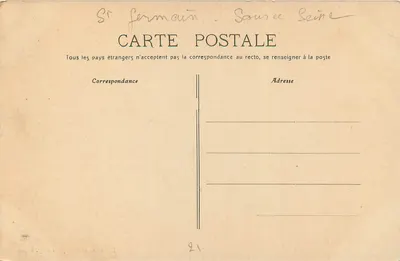 Źródło Seiny — sylwetka kobieca przy kamieniu — J. Gérin, wyd. 7, pl. Darcy, Dijon — Rewers