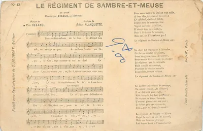 Rozrywka patriotyczna — Régiment de Sambre-et-Meuse — C. JOUBERT, Wydawca, n°42