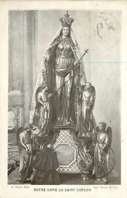 Nossa Senhora do Santo Cordon — estátua de madeira esculpida — G. Giard, Edição / Imp. Braun & Cie.