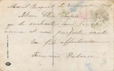 Bukiet chryzantem — Szczęśliwego Nowego Roku — Rolançhe 182 — Rewers