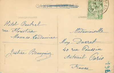 Monte-Carlo — Tramonto — Edizione L. A., Monte-Carlo — Verso