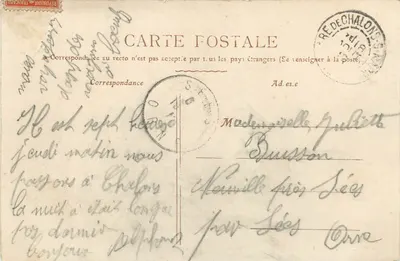 Chalons-sur-Marne — Church of Notre-Dame and canal — Phessson, pub. Chalons-sur-Marne — Back