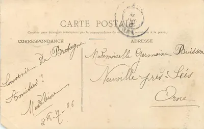 Antieke ansichtkaart Brest Le Cours — Achterkant