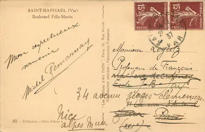 Saint-Raphaël (Var) — Bulwar Félix-Martin — Wydawnictwo Sztuki Yvon — Rewers