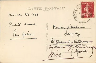 Le Pouliguen (Loire-Int.) — Gruta dos Korigans — A.B. n°616 — Verso