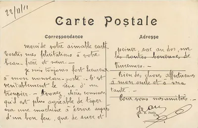 PARIS — El Panteón — Editor no visible, número de serie ilegible — Reverso