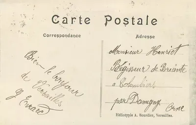 Panorama de Versailles — Heliotipia A. Bourdier — n°1 — Verso