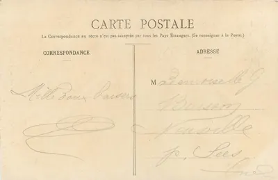 Sées (Catedral) — Estátua antiga de N.-D. de Sées — Edição Rény, Rue Montjaloux, Sées (Orne) — Verso